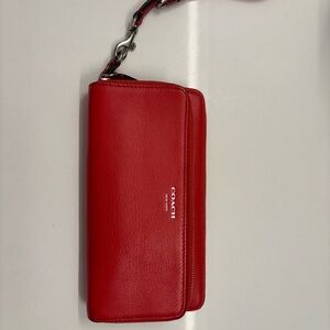 Coach Red Leather Clutch